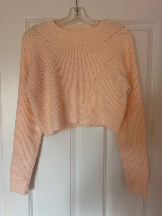 Full Tilt Sweaters - Full Tilt Cropped Crew Sweater - Peach